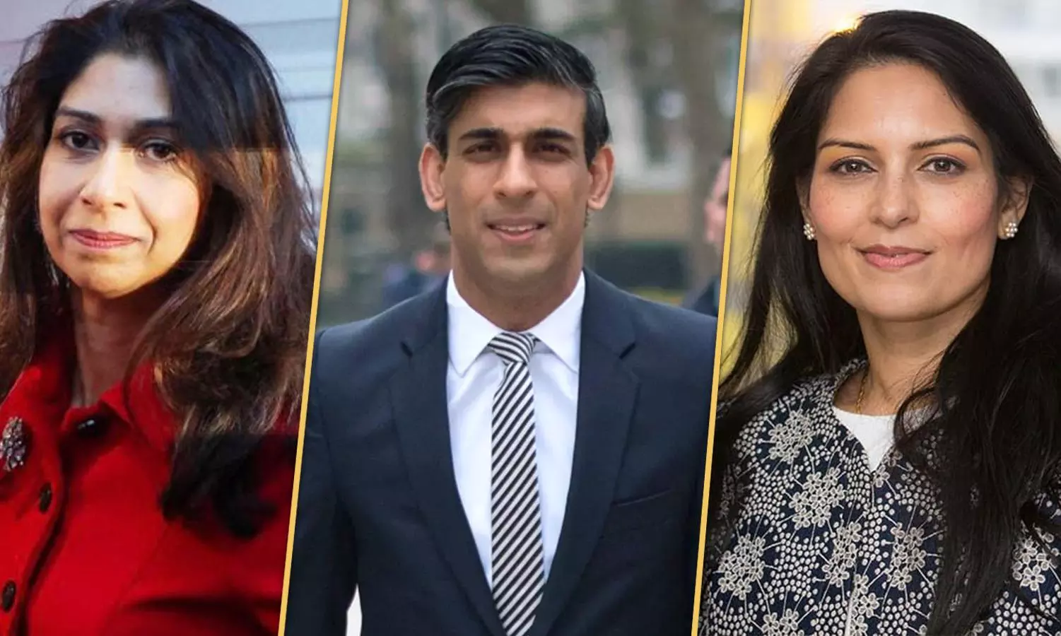 Suella Braverman, Rishi Sunak and Priti Patel