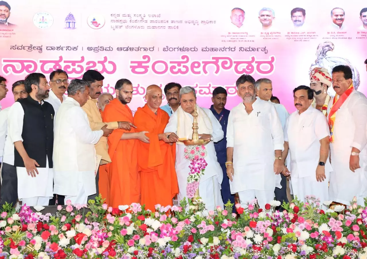 Karnataka Chief Minister Siddaramaiah, Deputy CM D K Shivakumar
