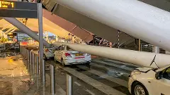 Iron rods fell on cars without loud noise or chaos: Eyewitnesses at Delhi airport