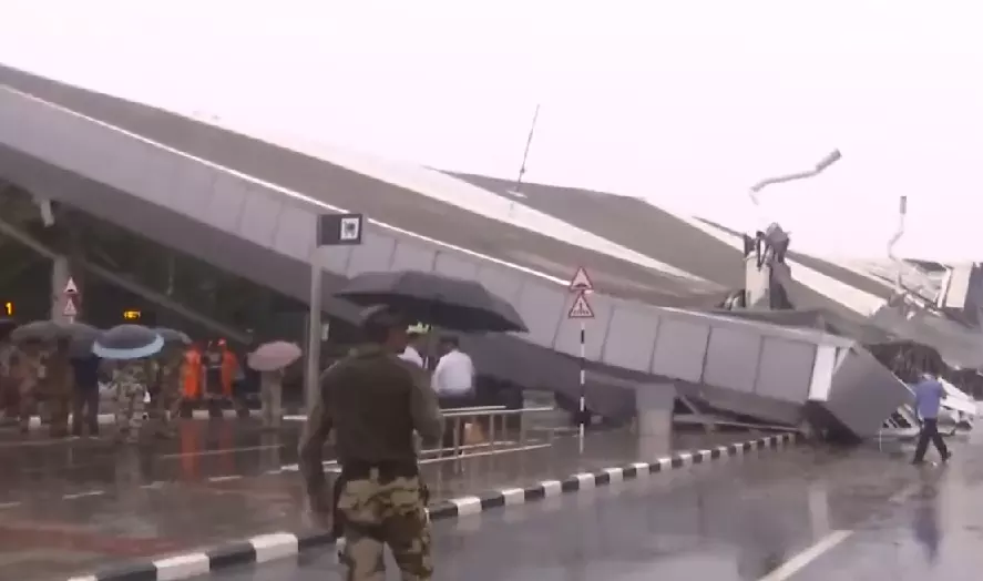 3 die in roof collapse at Delhi airport terminal; building was opened in 2009, says minister