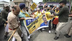 AAP protest near BJPs headquarters, want Delhi CM Kejriwal released