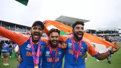 Indias Axar Patel, Rishabh Pant and Mohammed Siraj, T20 World Cup 2024