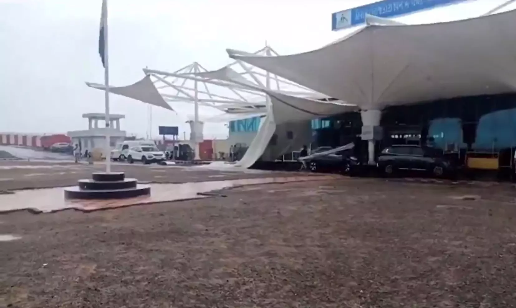 Gujarat: Canopy collapses at Rajkot airport amid heavy showers