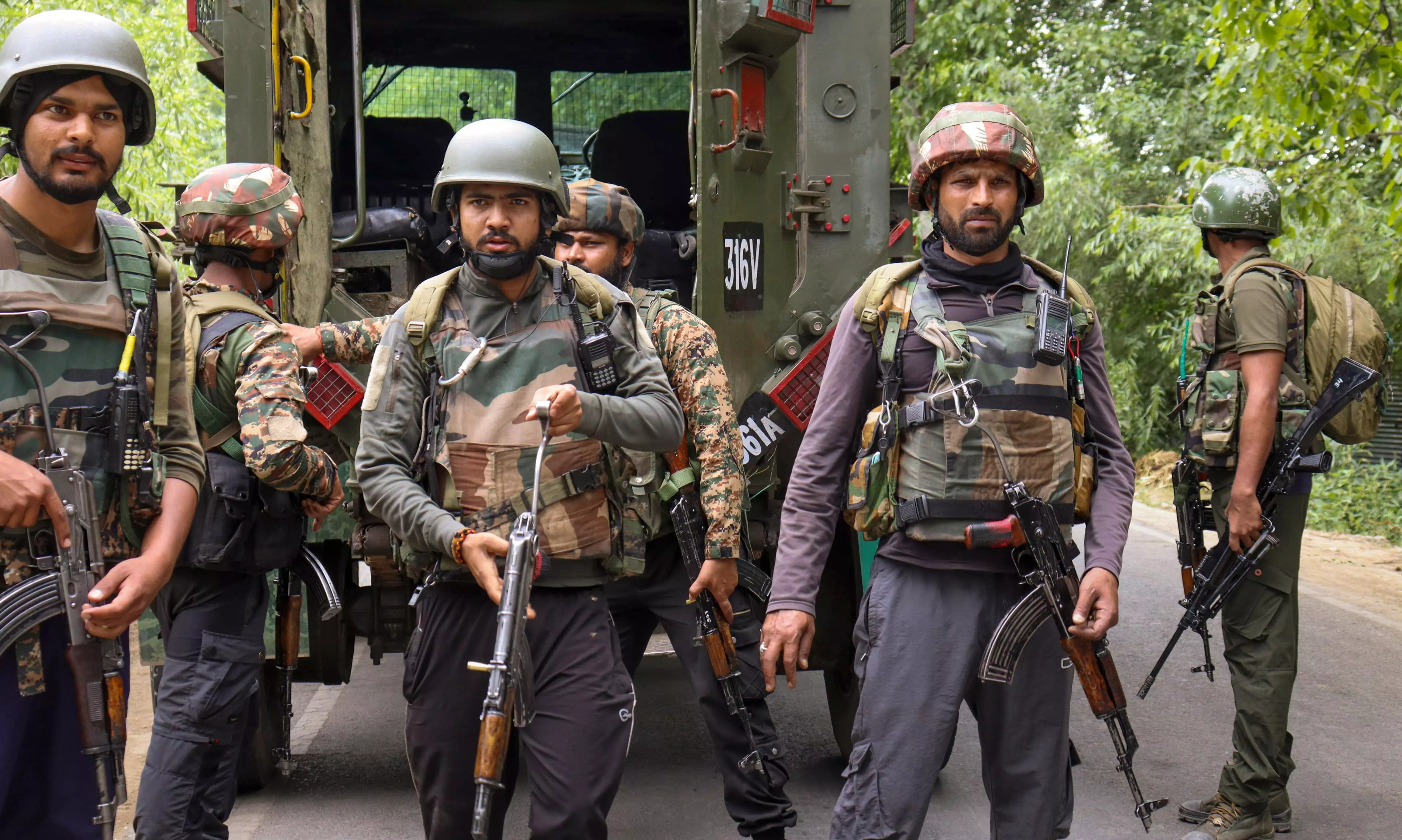 Security forces clash with terrorists in twin encounters in J-Ks Kulgam; one soldier killed