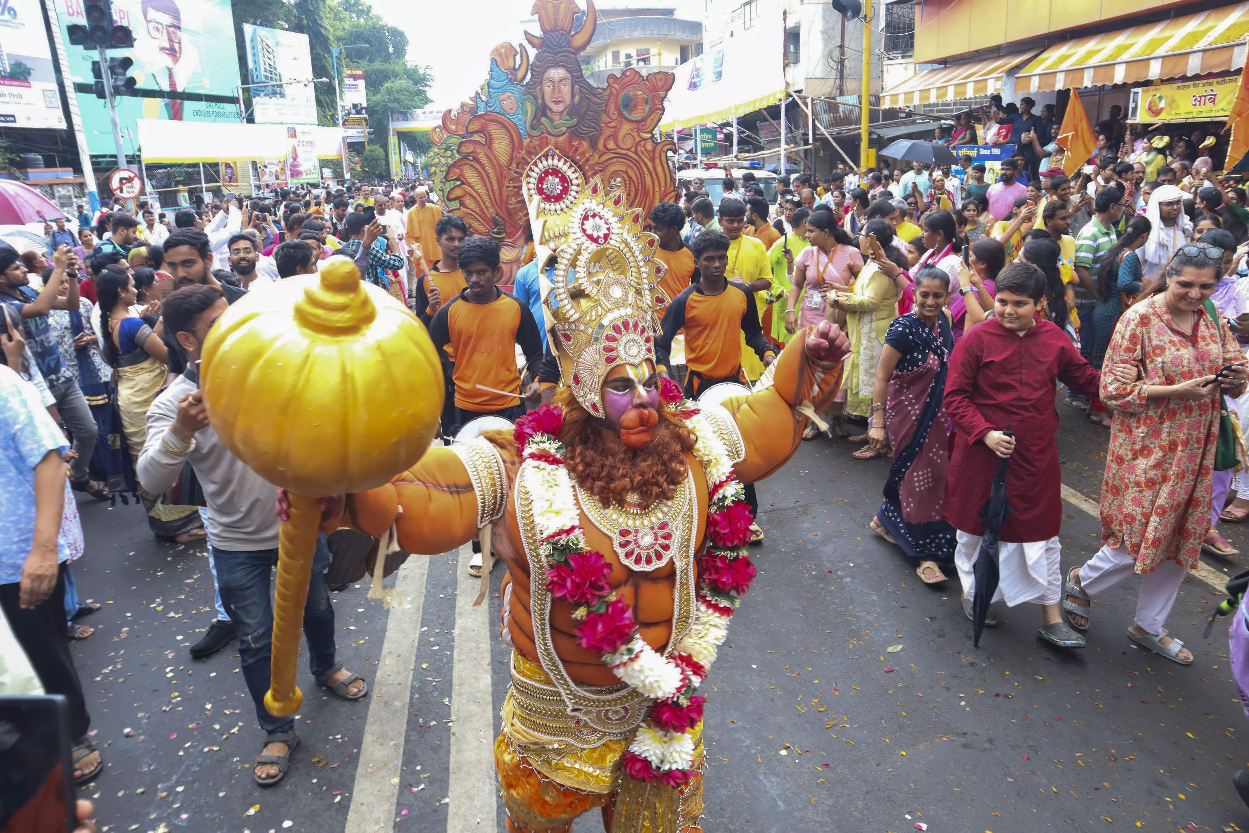 Devotees during the ISKCON Rath Yatra, in Pune | PTI 