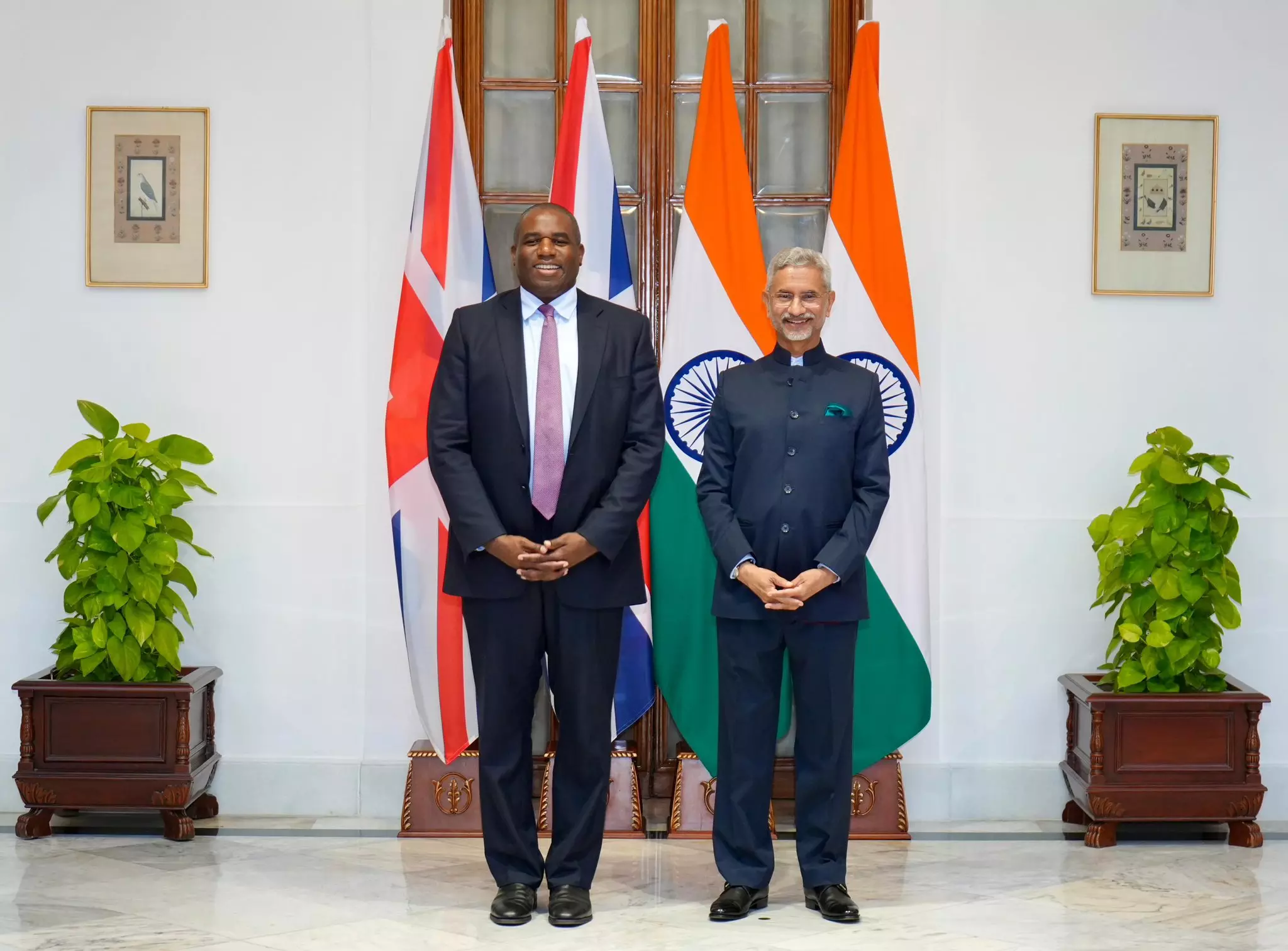 External Affairs Minister S Jaishankar (right) with UK Foreign Secretary David Lammy