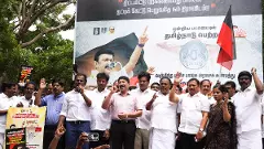 Union Budget, DMK protest