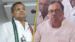 Tamil Nadu Congress leaders Karti Chidambaram and EVKS Elangovan