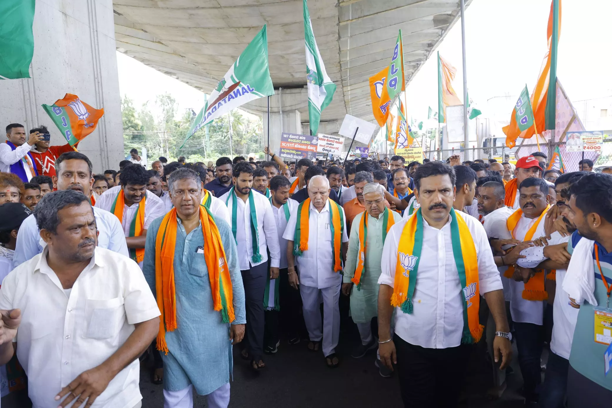 BJP and JD(S) leaders during Mysuru Chalo