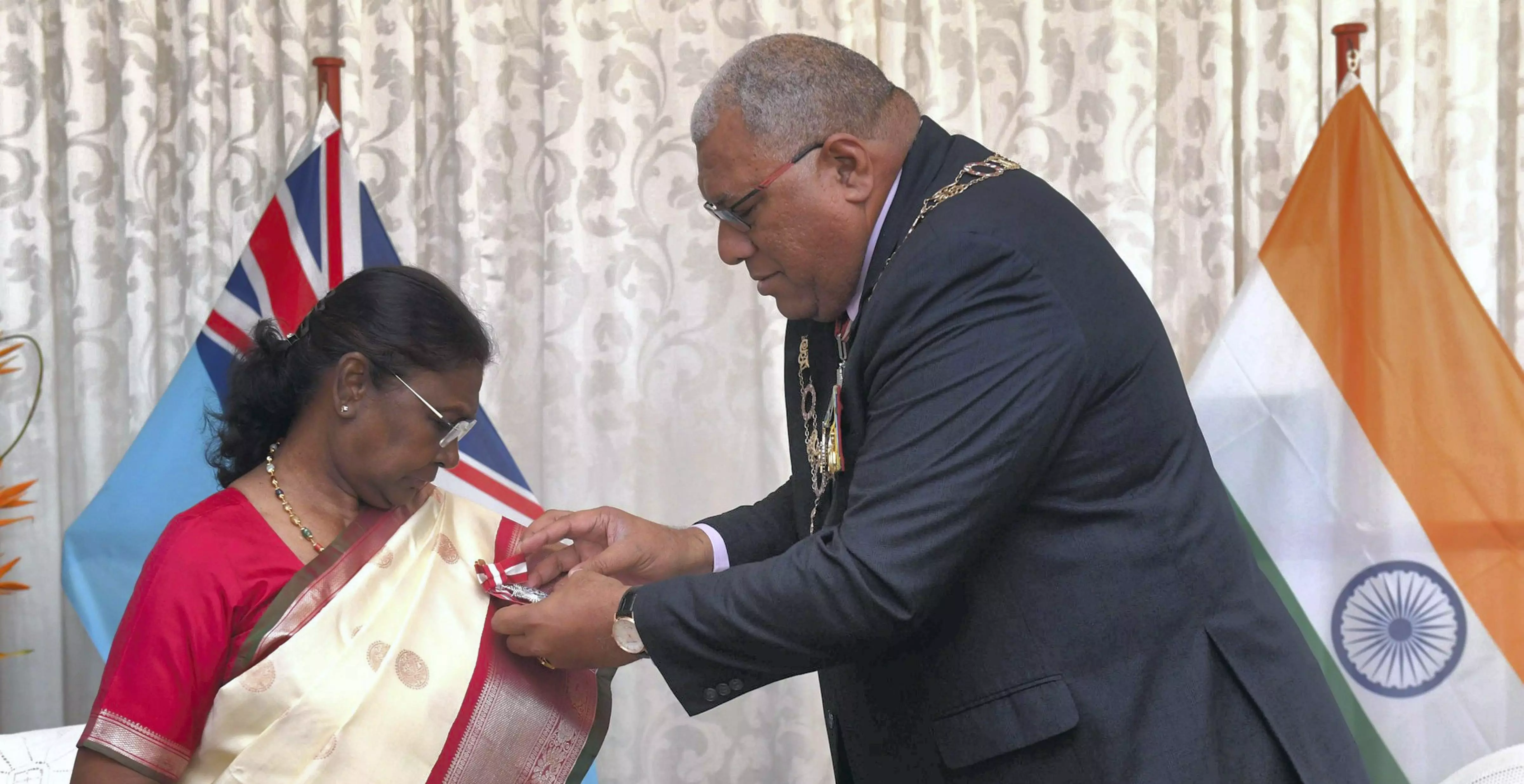 President Droupadi Murmu receives Fijis highest civilian award