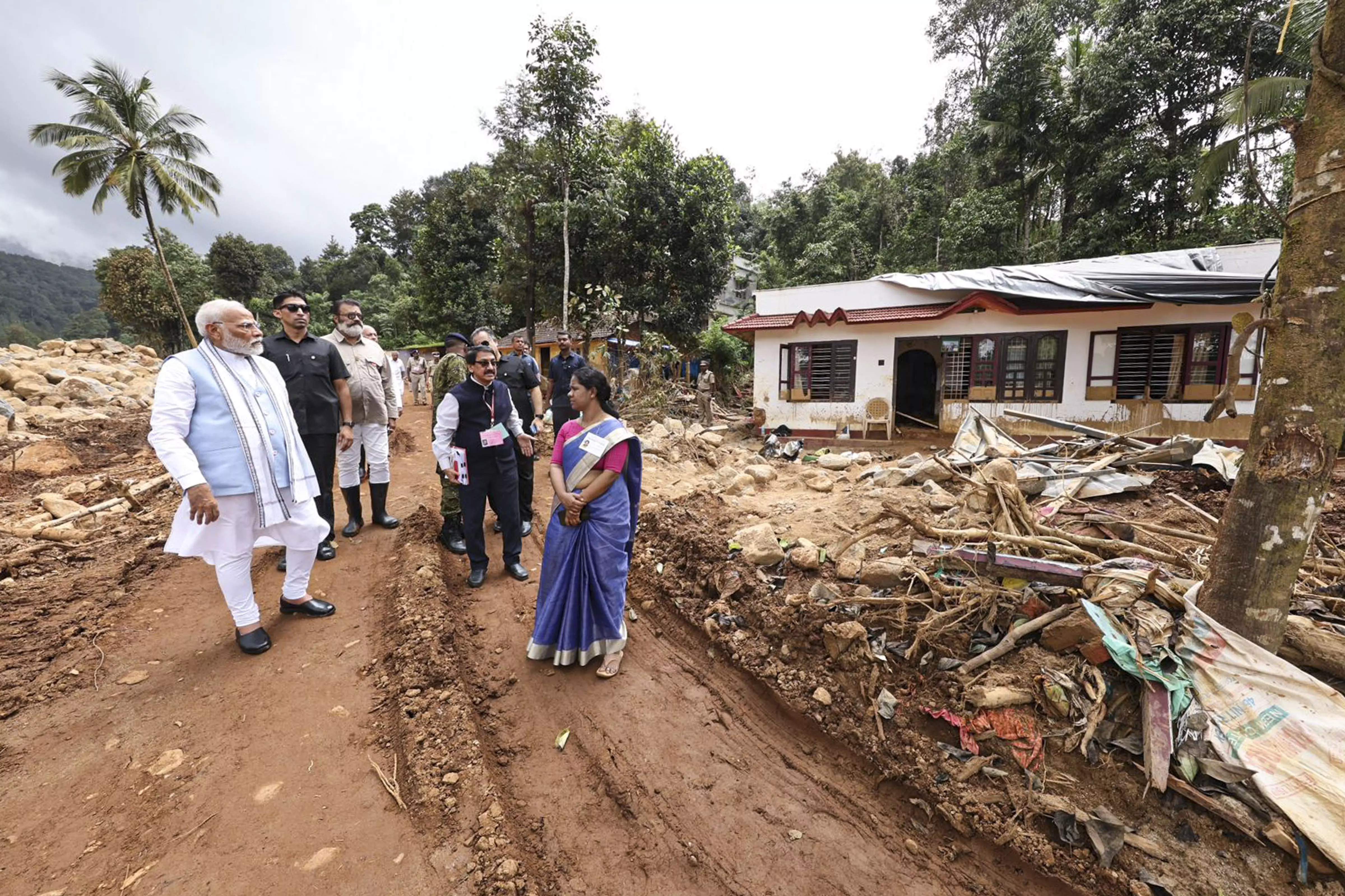 Kerala landslides | After aerial survey of Wayanad, PM Modi visits Chooralmala