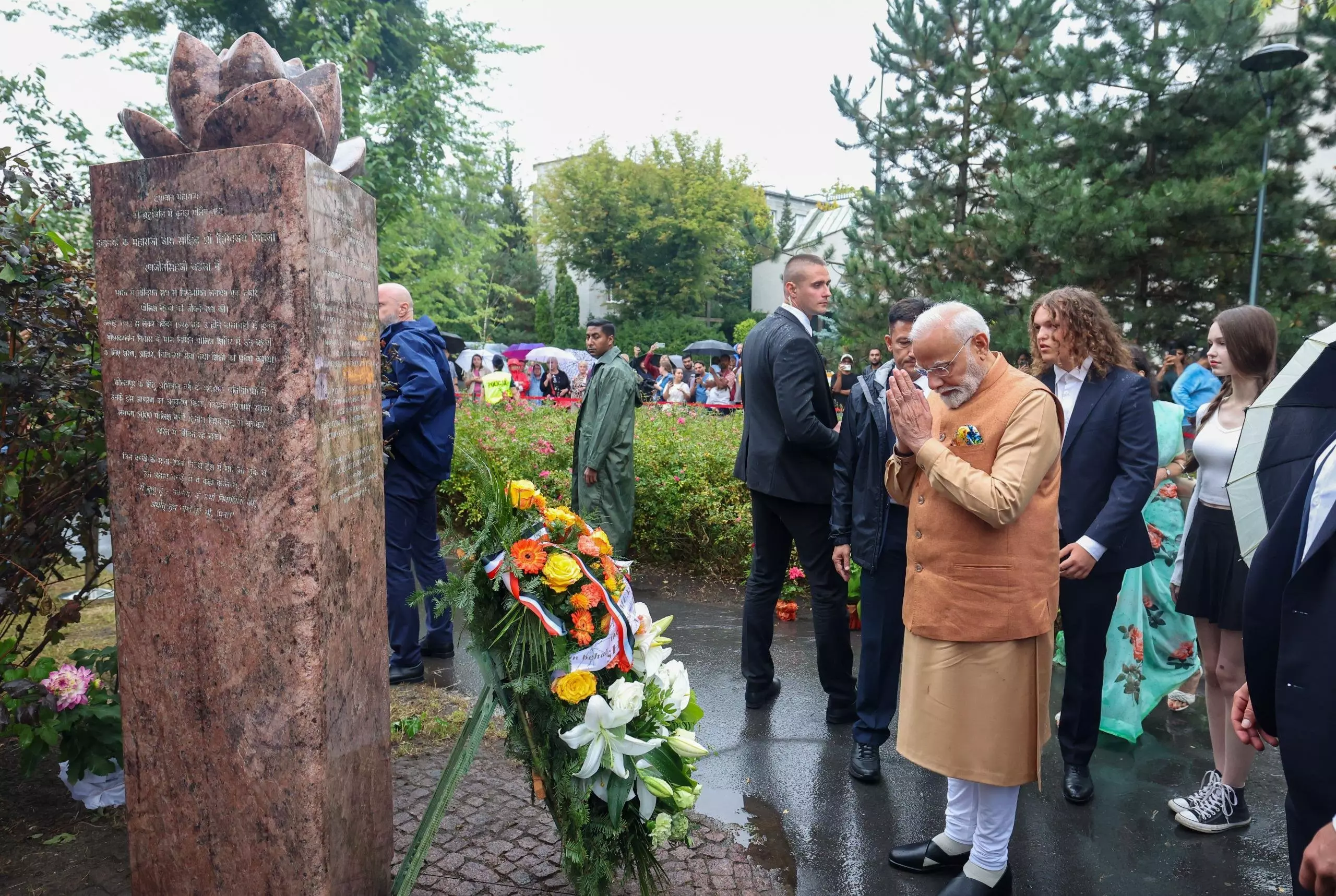 PM Modi pays homage at Good Maharaja memorial, 2 others in Poland