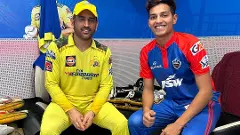 Yash Dhull with MS Dhoni during IPL 2023
