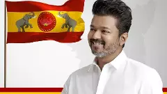 Tamil film actor Vijay with his party TVK