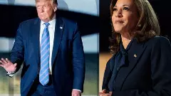 Donald Trump (left) and Kamal Harris