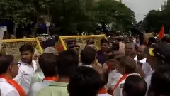 Shivaji Maharaj statue collapse: MVA holds protest march from iconic Hutatma Chowk