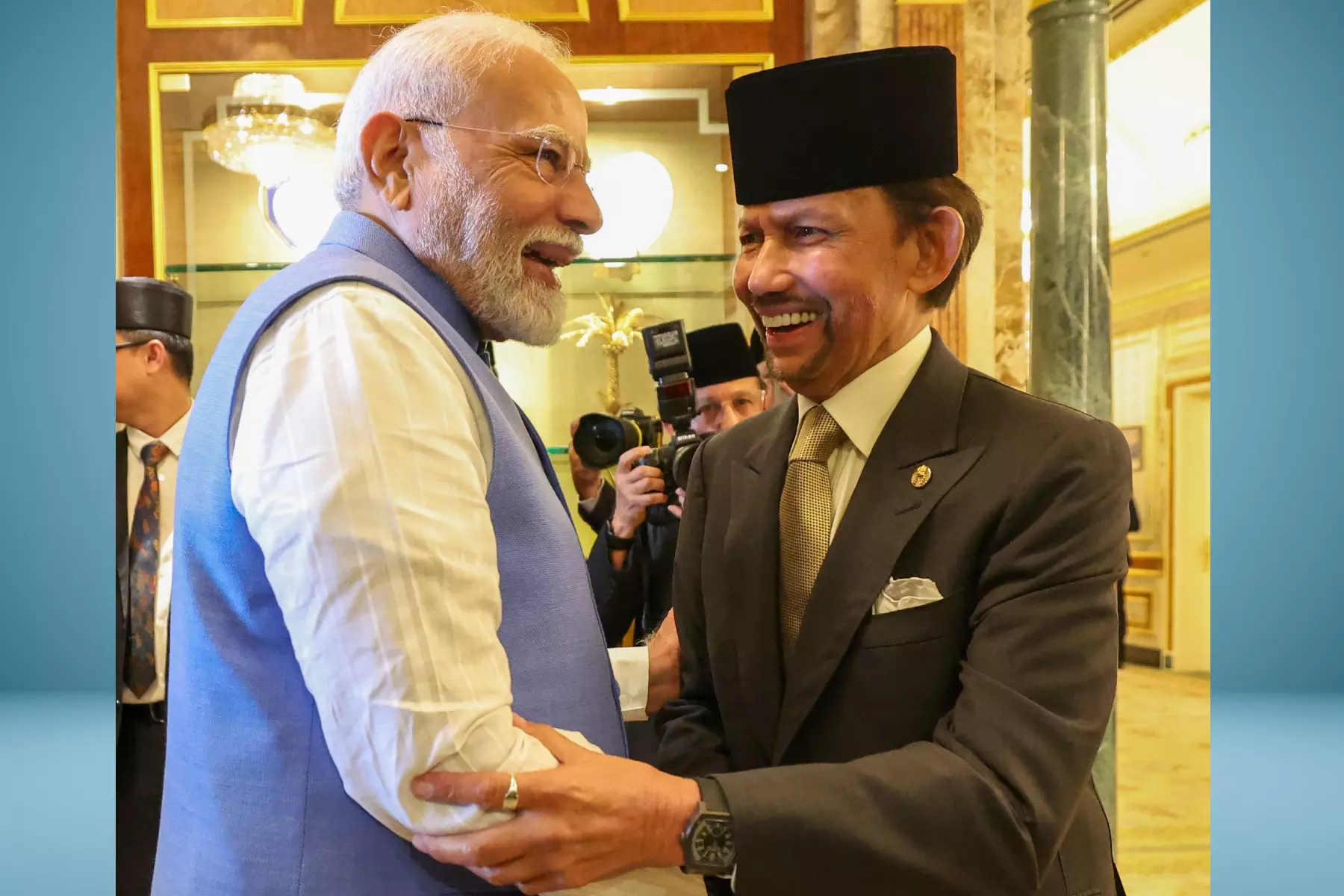 Prime Minister Narendra Modi with Bruneis Sultan Haji Hassanal Bolkiah