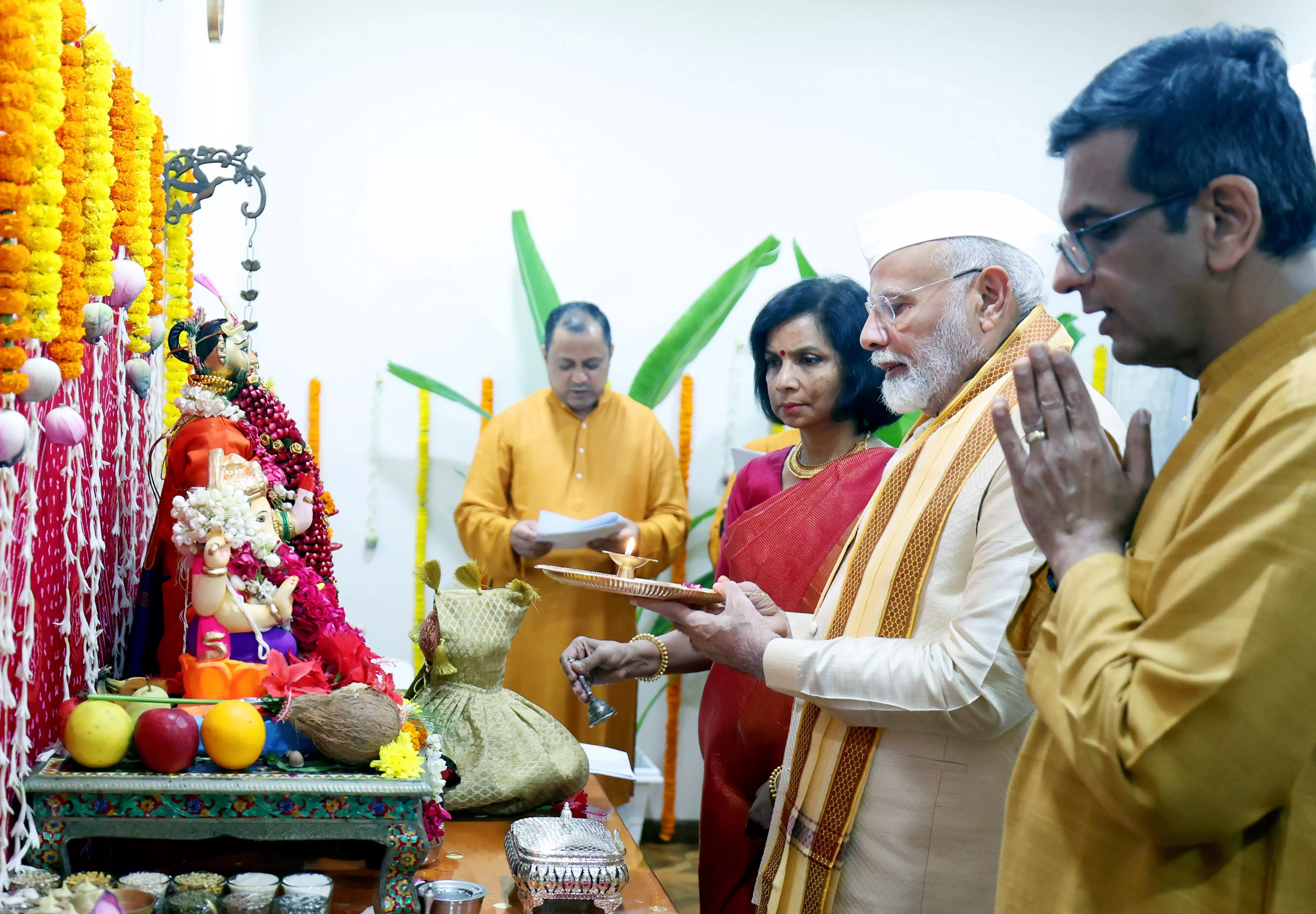 Worship for political gains? CJI Chandrachud slammed for hosting Modi for Ganapati puja