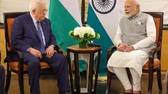 PM Narendra Modi with Palestine President Mahmoud Abbas