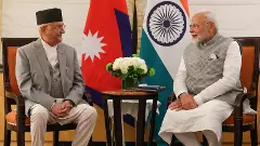 Prime Minister Narendra Modi with Nepal PM KP Oli