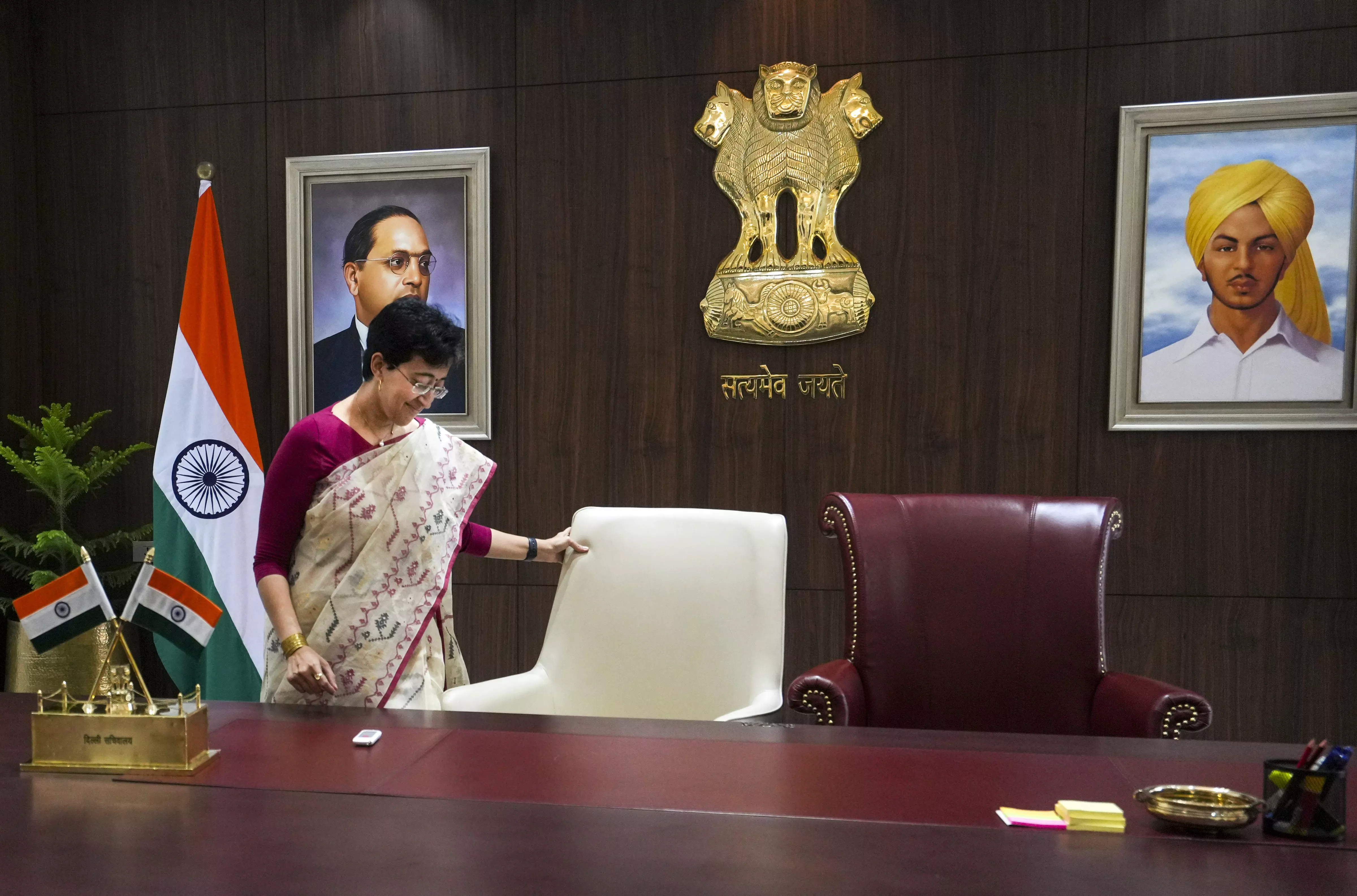 Atishi takes charge as Delhi CM, leaves Kejriwal’s chair vacant in Bharat-like gesture