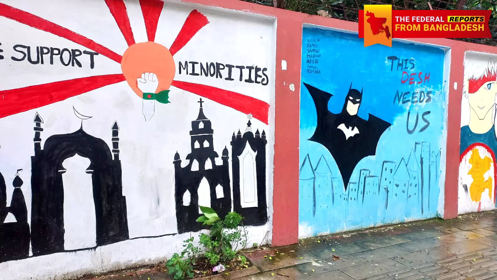 A number of such graffitis, supporting minorities, one could spot across Dhaka.