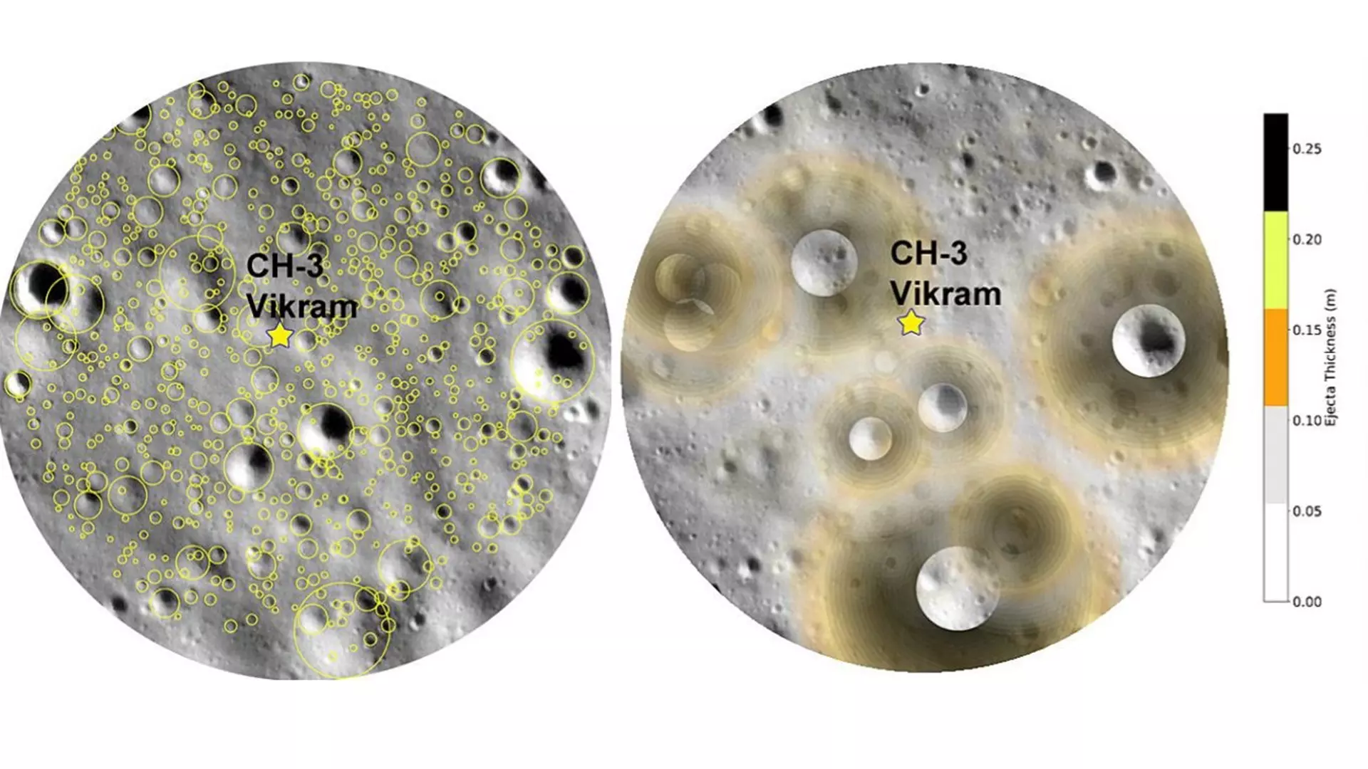 Chandrayaan 3 landing site is dotted with small and big craters, primary and secondary. The ejecta from these impacts spread over the landscape, contributing to the formation of lunar soil in the region.