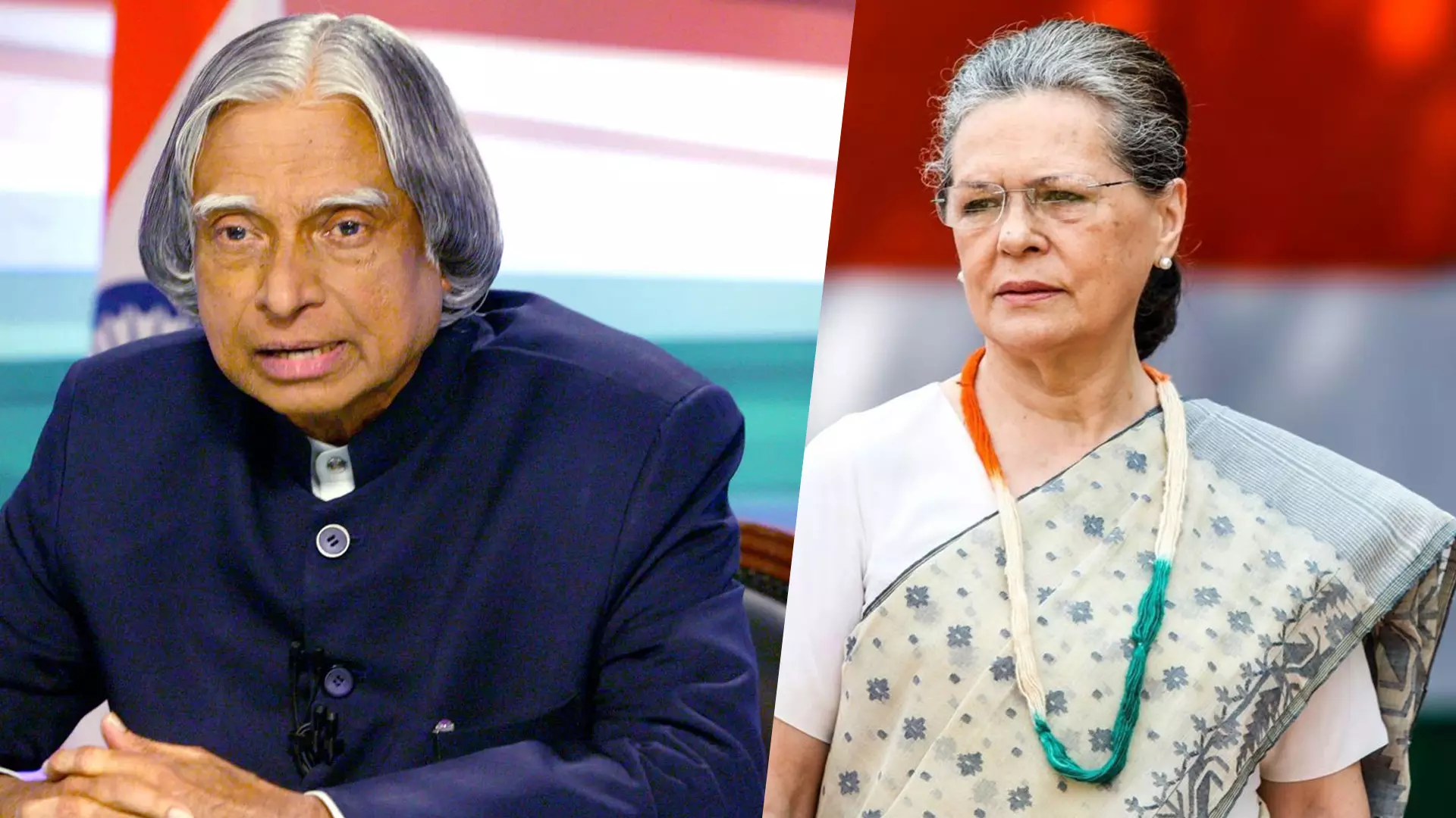 Former president APJ Abdul Kalam and former Congress chief Sonia Gandhi. (File Picture)