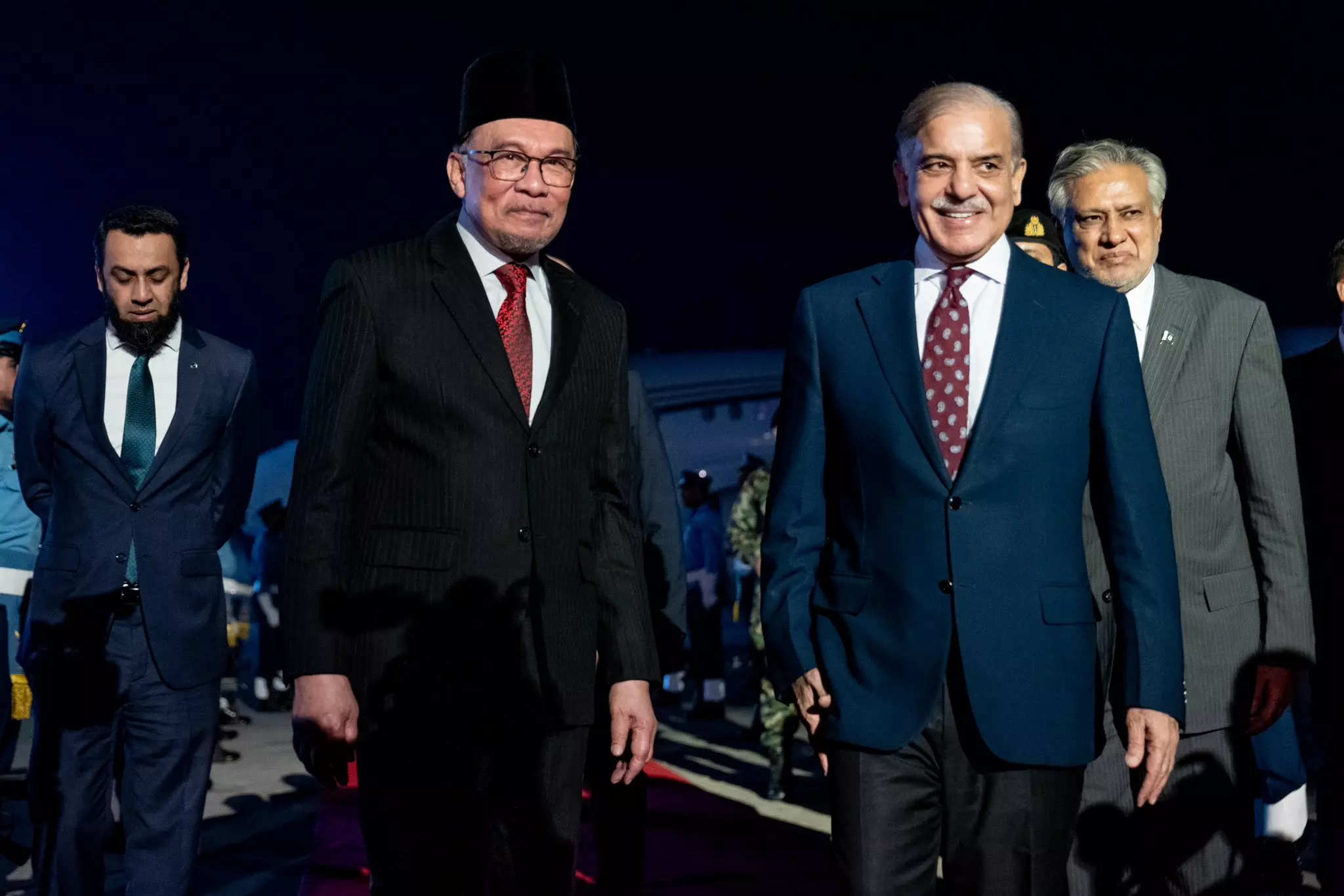 Malaysian Prime Minister Anwar Ibrahim with his Pakistani counterpart Shehbaz Sharif