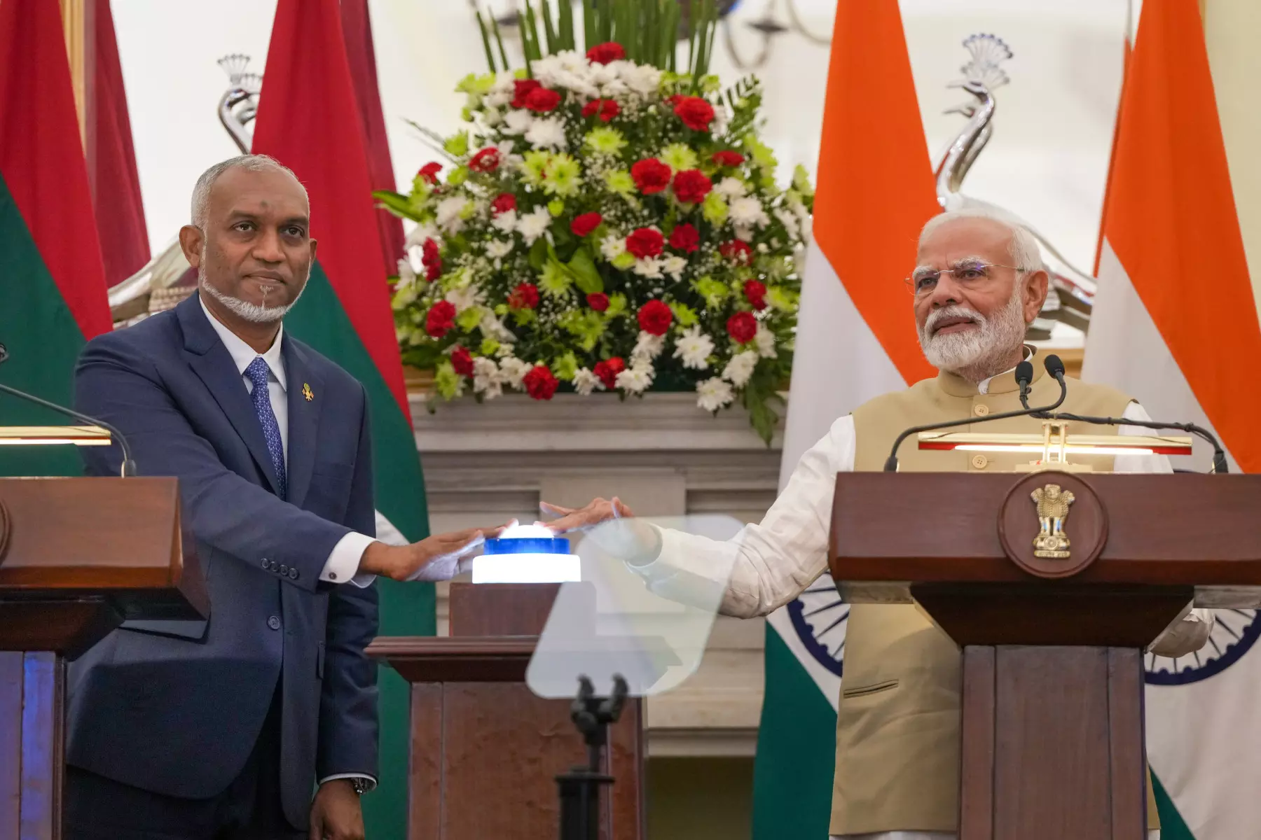 Prime Minister Narendra Modi and President of Maldives Mohamed Muizzu