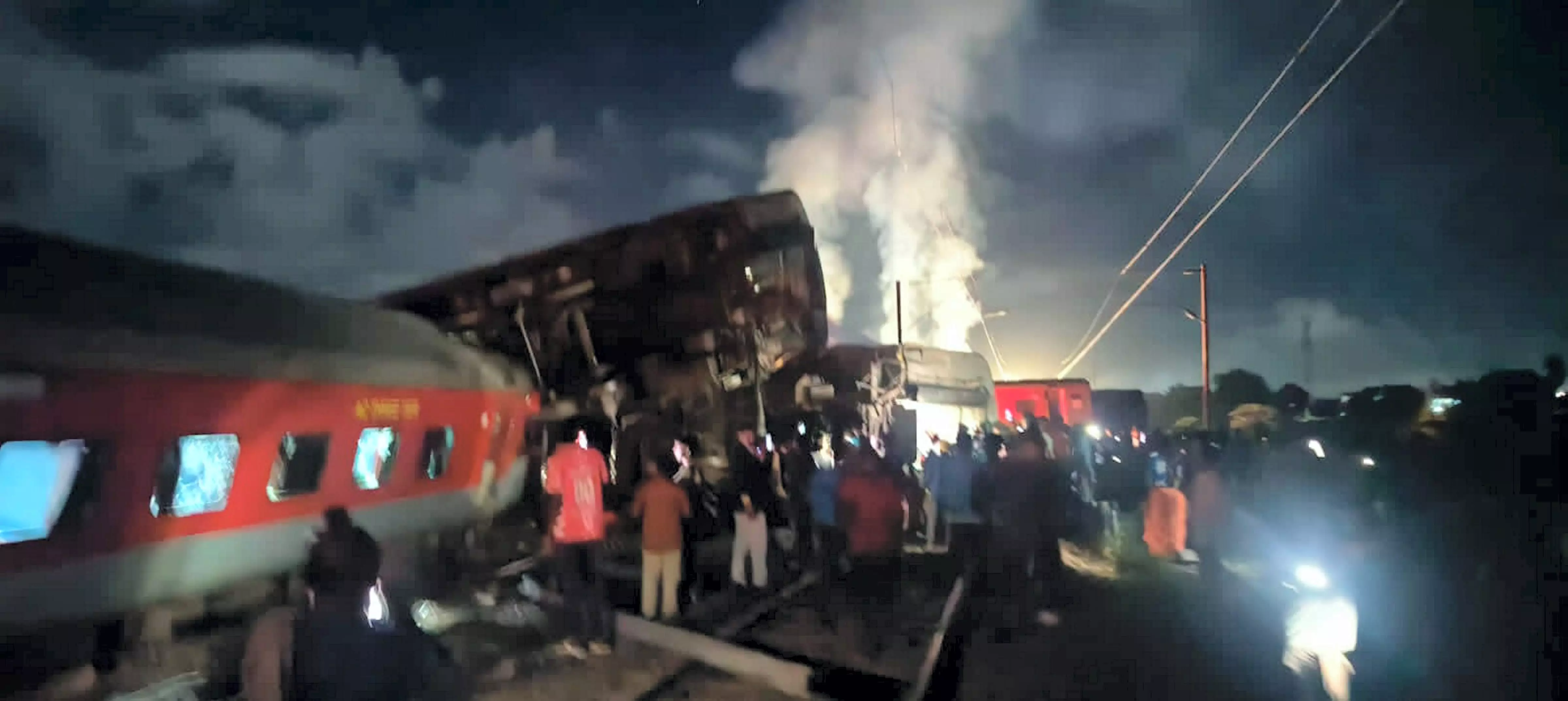 The Express Train rammed into a stationary train, at Kavarapettai near Chennai late Friday night