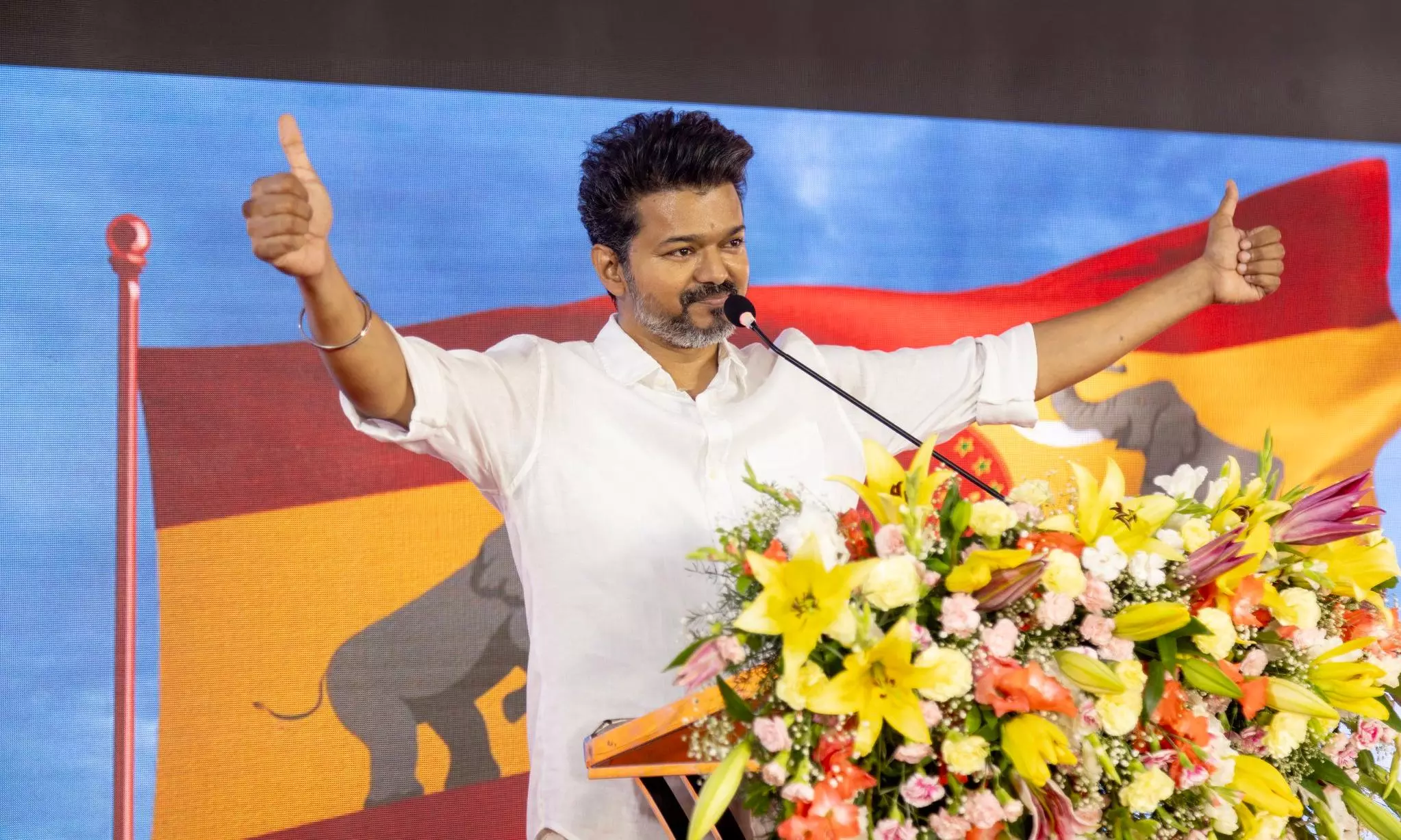 Vijay balances Dravidianism with secularism, throws in some Tamil pride