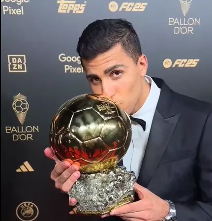 Rodri wins coveted Ballon d’Or, first Manchester City player to do so