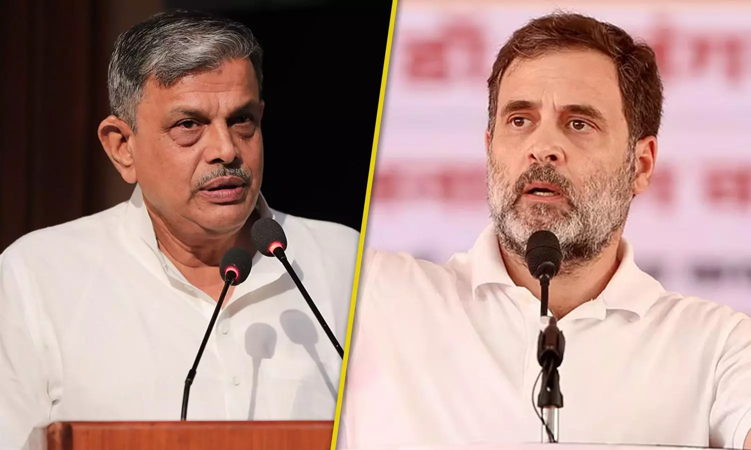 Senior RSS leader Dattatreya Hosabale and Congress MP Rahul Gandhi in file photos.