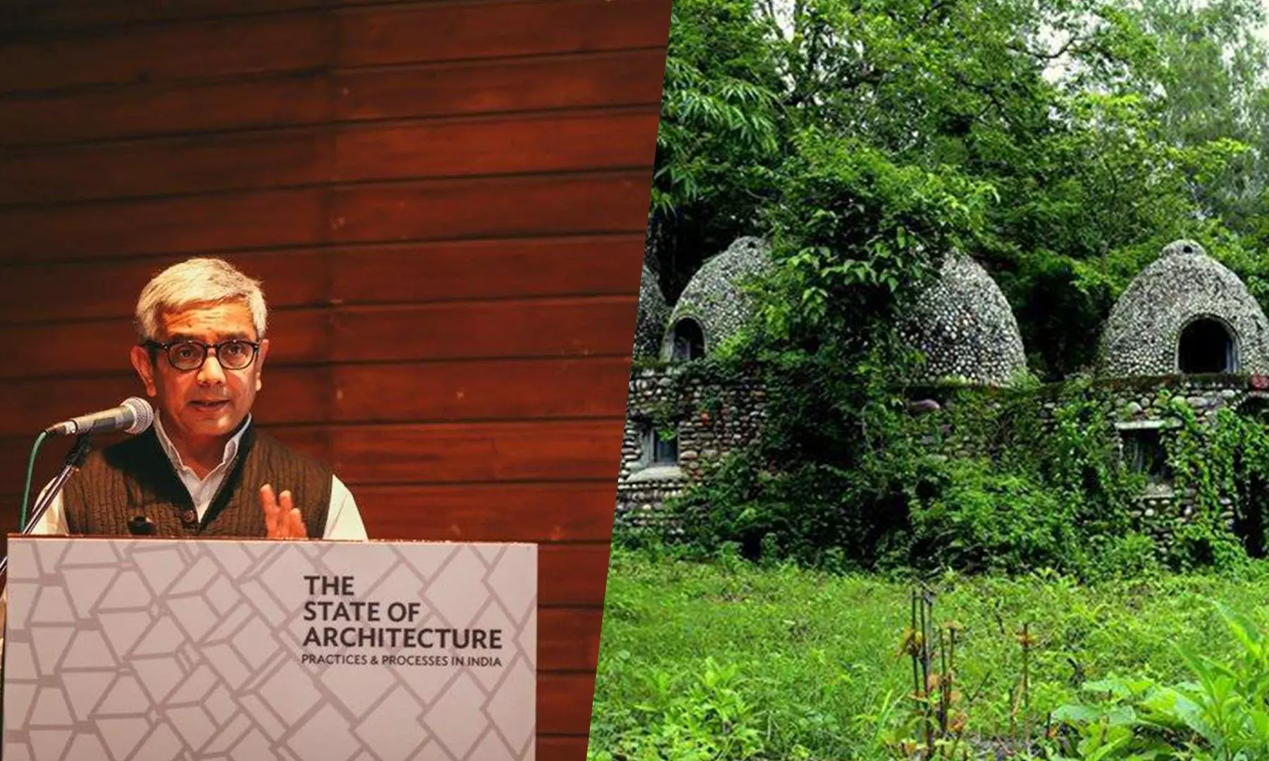 Architect Bimal Patel and the iconic Chaurasi Kutiya (84 huts) Ashram in Rishikesh