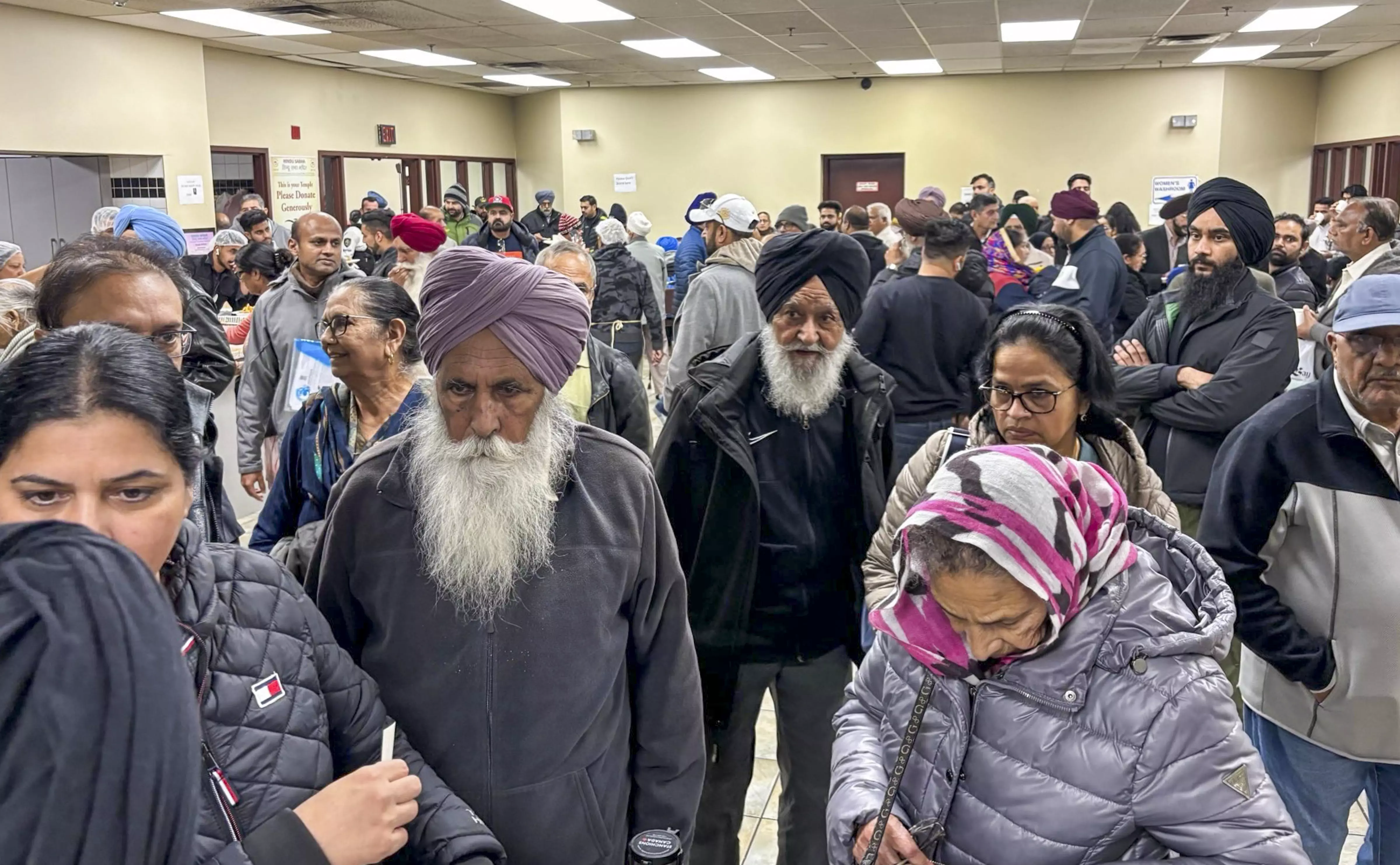 Indians at a consular camp in Brampton, Ontario, Canada