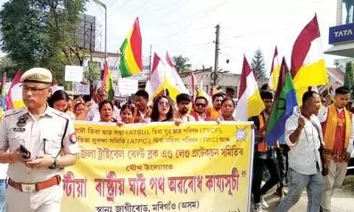 Assam: Tiwa students block highway in Morigaon