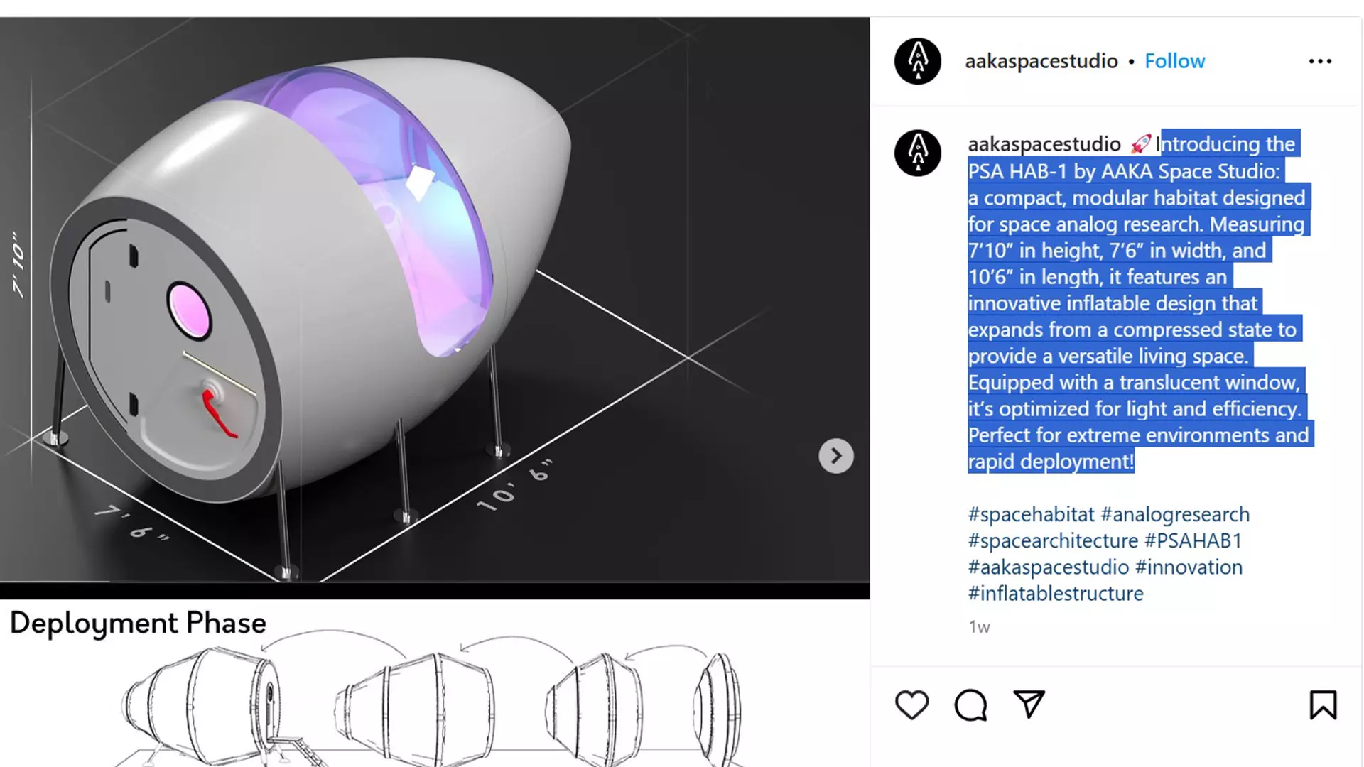 In a social media post, AAKA studio shared the broad conception of the habitat module. It will be inflatable and fit for the extremely harsh terrain of Ladakh.