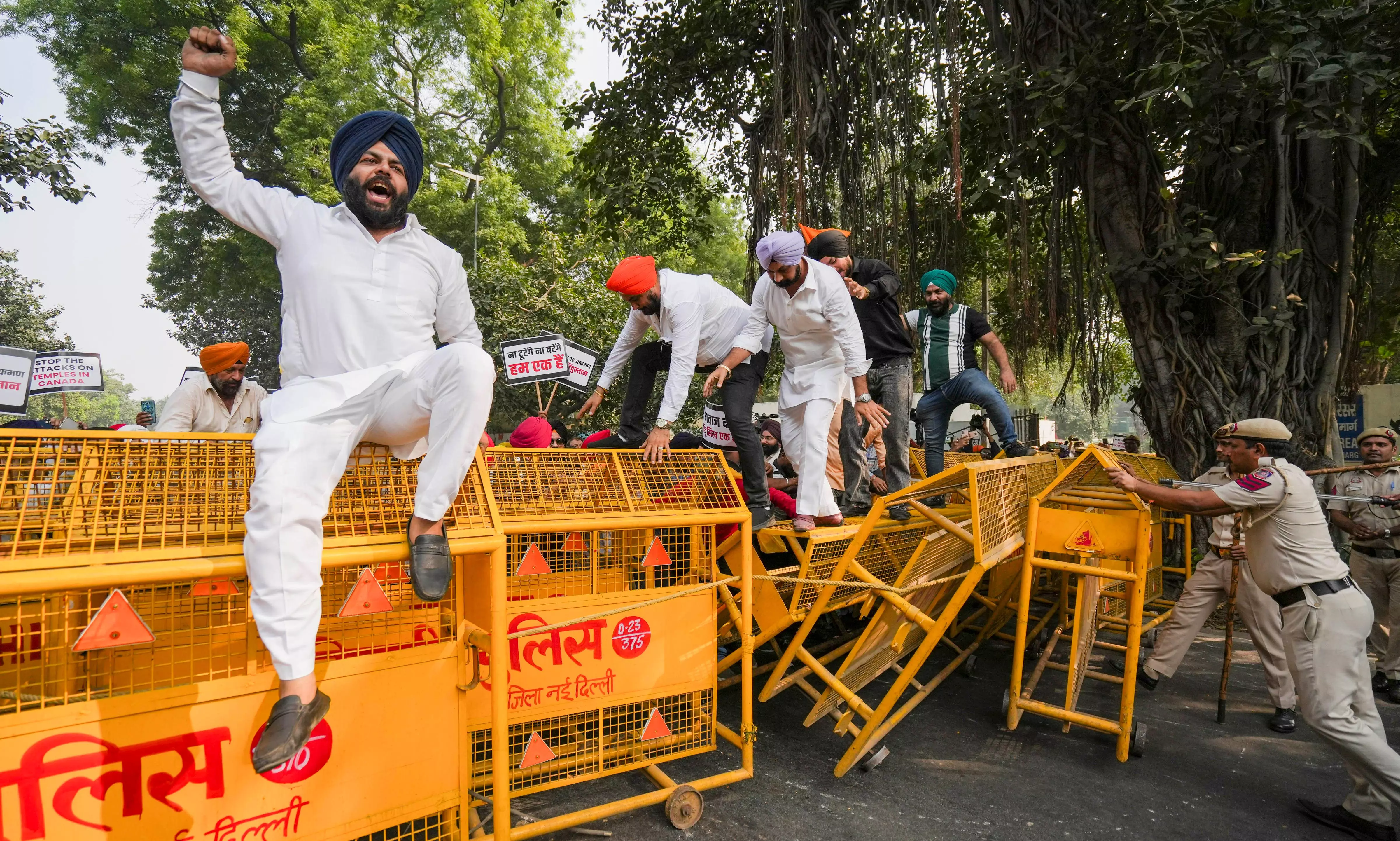 Protest over temple attack: Security upped outside Canadian High Commission