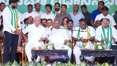 Nikhil Kumarasamy, HD Kumaraswamy, HD Deve Gowda, V Somanna, BS Yediyurappa