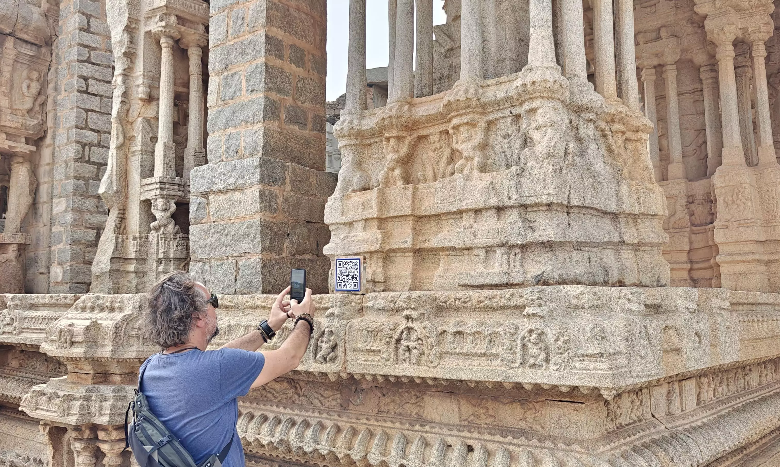 In Hampi, you can listen to musical pillar sounds through QR code