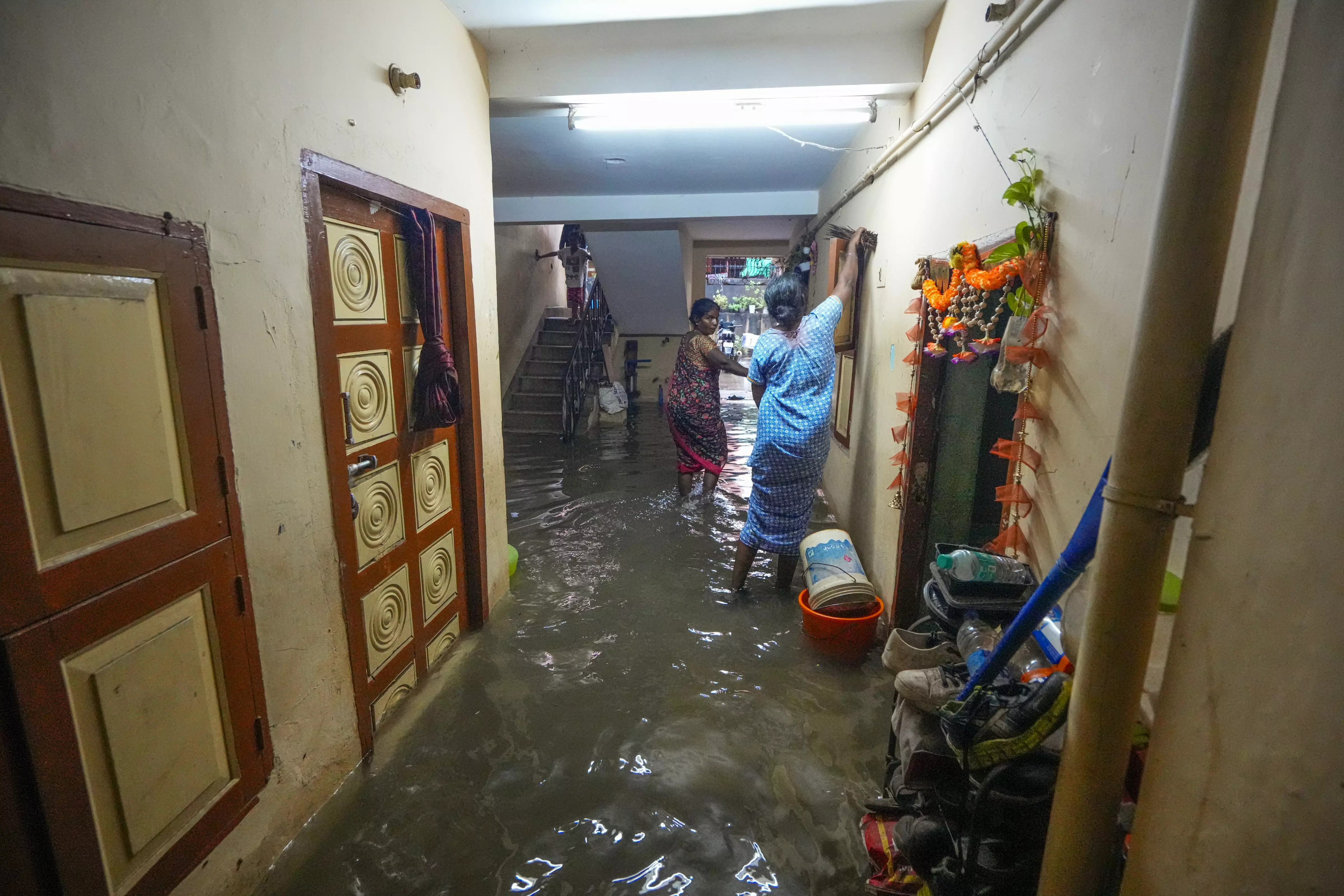 A house is seen inundated with rainwater after heavy rainfall in Chennai on Saturday | PTI