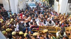 UP: Barred from Sambhal visit, Congress workers scuffle with police