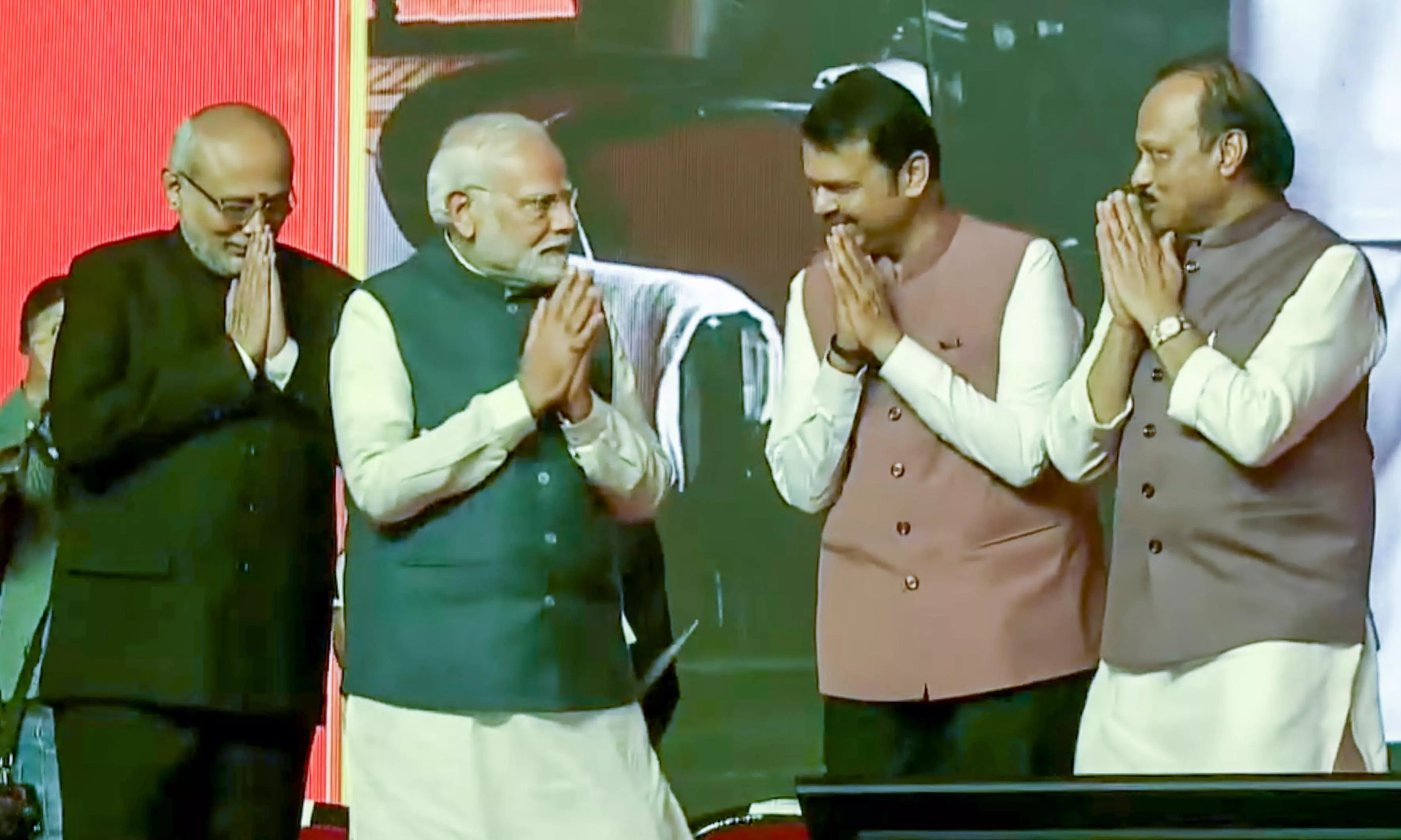 Devendra Fadnavis, Ajit Pawar, NDA swearing in