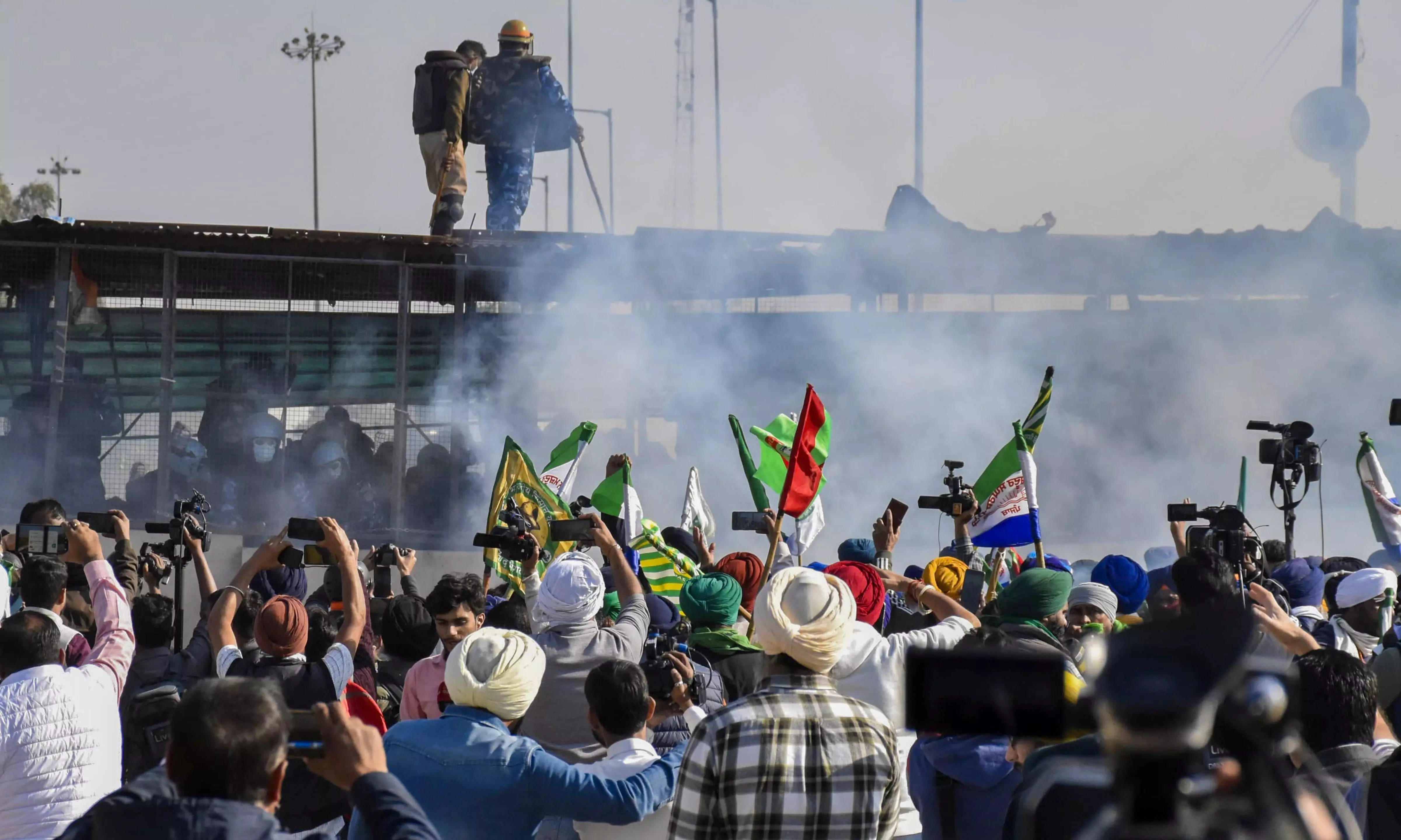 Farmers protest LIVE | March halted after two injured in police tear gas shelling