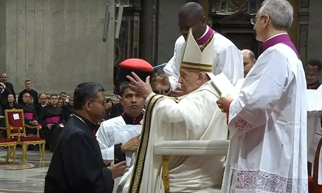 Ordination of Archbishop George Jacob Koovakad as Cardinal by Pope Francis.