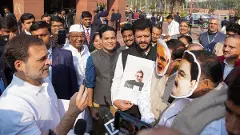 Rahuls dig at PM, Adani with mock interview in Parliament premises