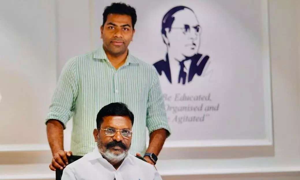 aadhav arjuna with thol thirumavalavan