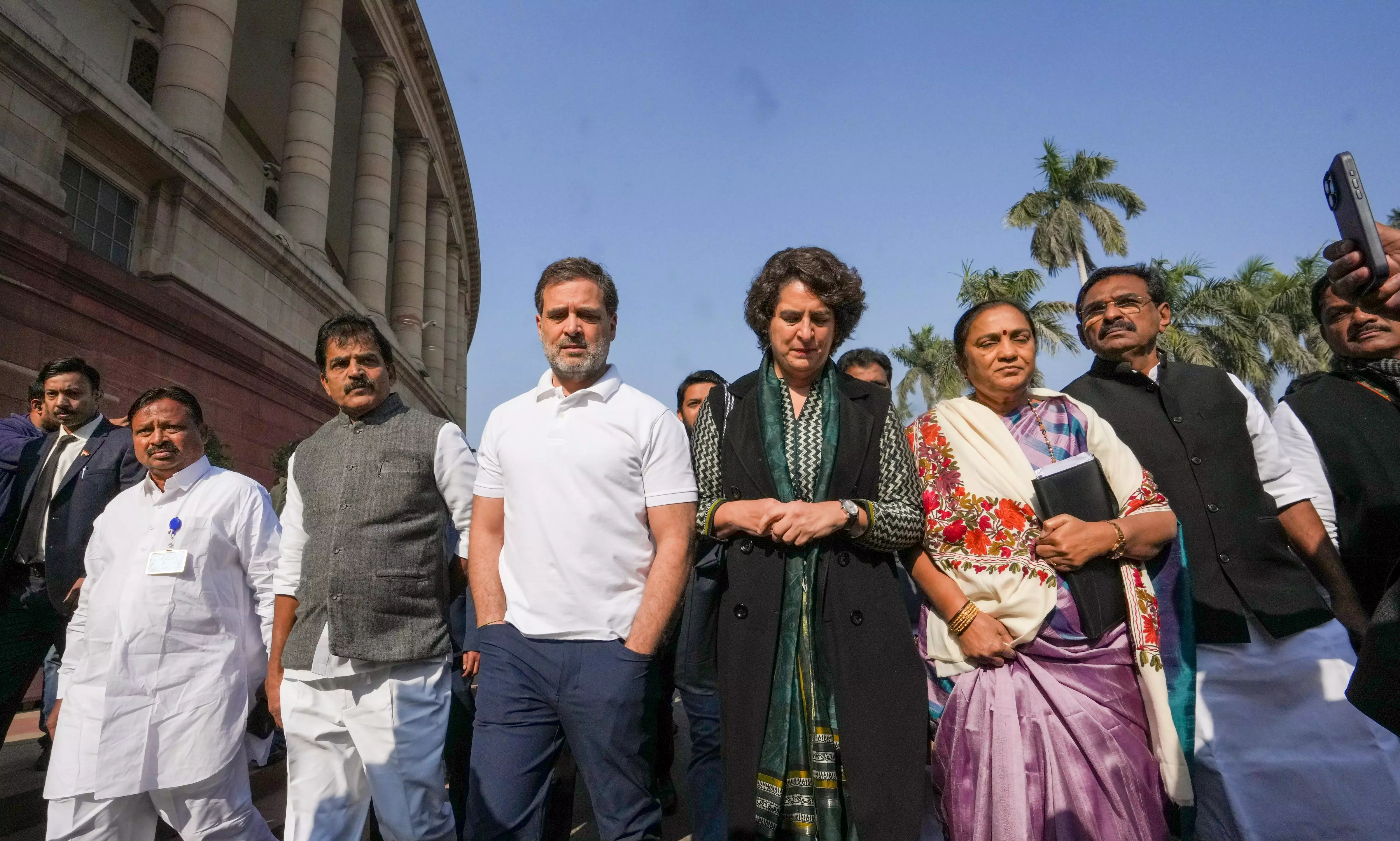 Not allowing Lok Sabha to function Govts strategy, afraid to discuss Adani issue: Priyanka