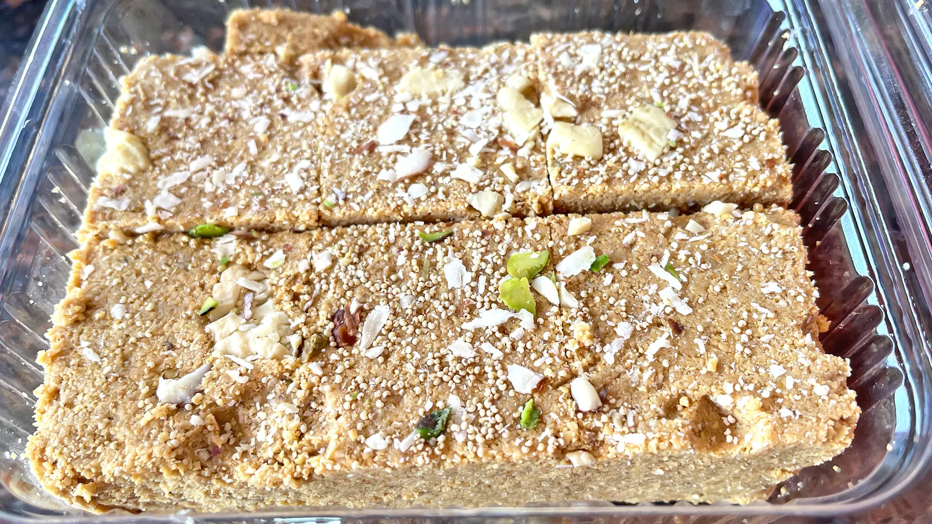 Recently awarded a GI Tag for its distinctive preparation and historical importance, Gajak, also known as Tilpatti or Tilpapdi, is a confection of jaggery, sesame seeds, peanuts, and cashews. Photo: Veidehi Gite